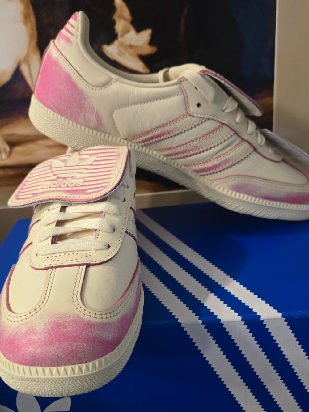 Adidas Samba LT Women's Size 9 Cream White Shock Pink JR5998 Long Tongue NEW